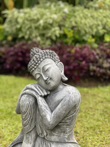 Product image of the product “Vivit - Buddha relax - right knee is up, 45 cm H | cast stone ”